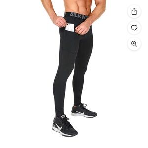 Silkworld men compression pants workout large white color no tag not used new